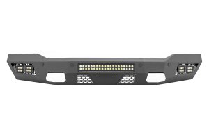Ram 2500 Front Bumper - Rough Country - LED with Black-Series 2in LED Cubes + 20in LED Light Bar - '19-'23
